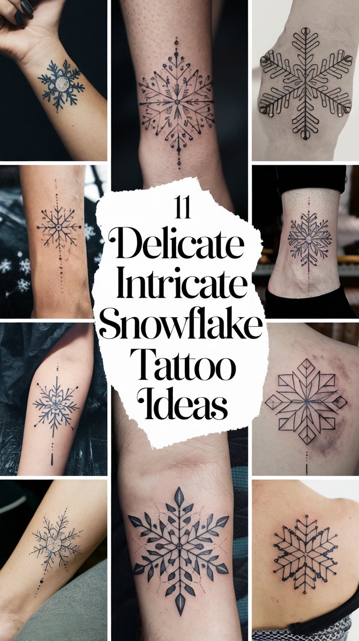 11 Delicate Intricate Snowflake Tattoo Ideas and Inspiration