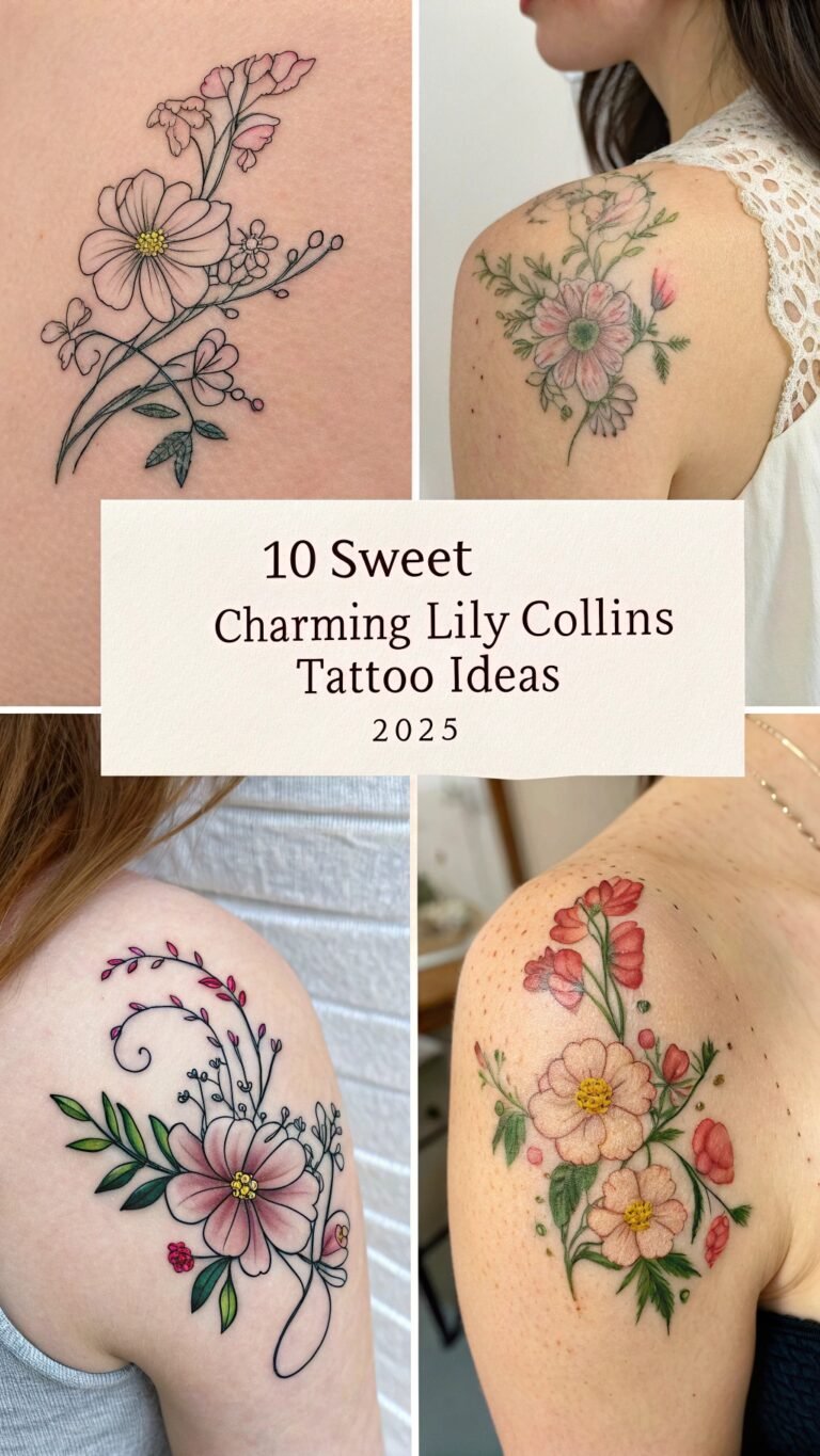 10 Sweet Charming Lily Collins Tattoo Ideas and Designs 2025