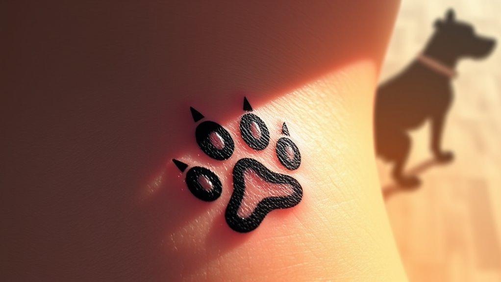 dog paw tattoo significance