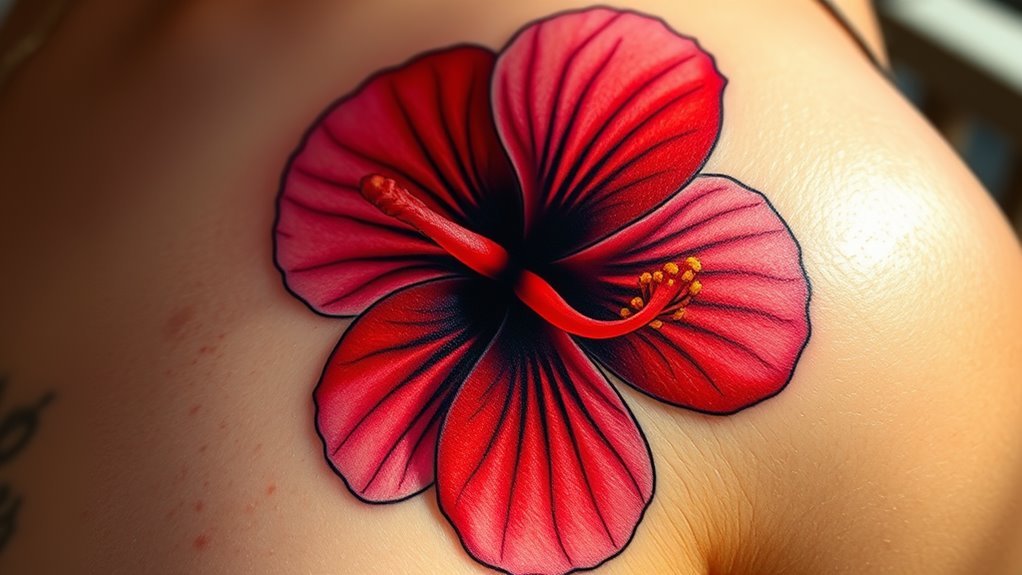 hibiscus tattoo represents beauty